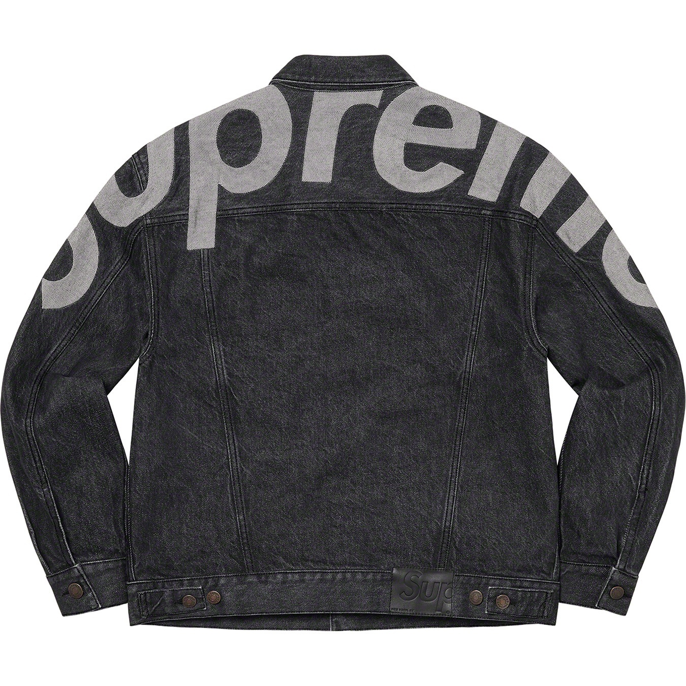 Inset Logo Denim Trucker Jacket view 8